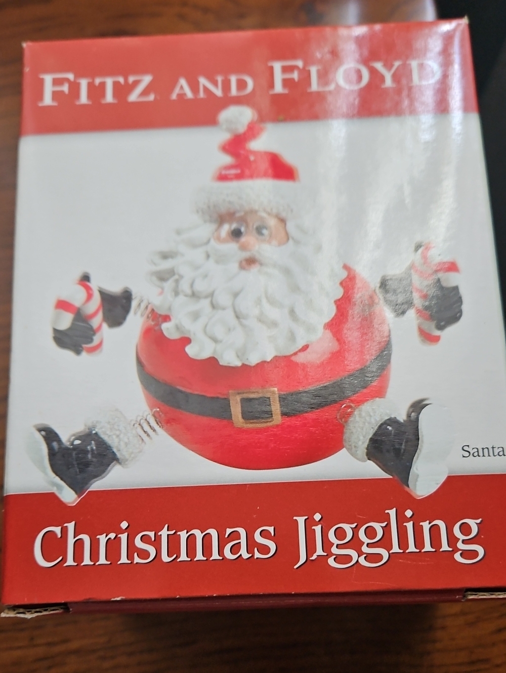 Fitz and Floyd Red and White Jiggling Santa Figurine